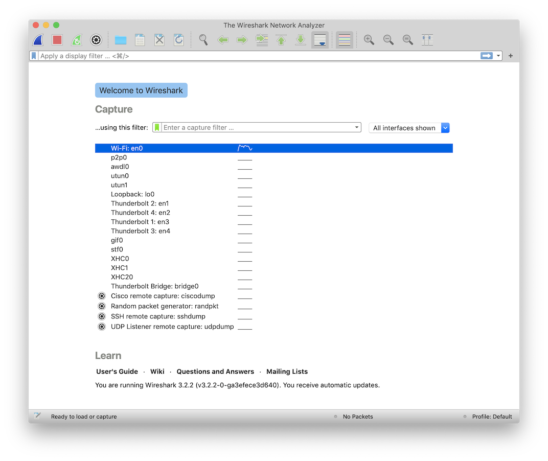 IllegalException: Monitoring a secure Wi-Fi network using Wireshark on